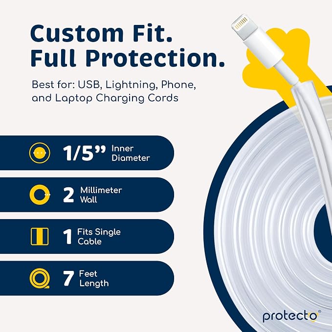 PROTECTO Heavy Duty Cord Protectors from Pets No Chew Solution, 7ft Easy to Use - Image 6