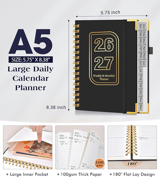Planner 2026-2027, 18 Months Weekly and Monthly Hardcover Planner, January 2026 - Image 5