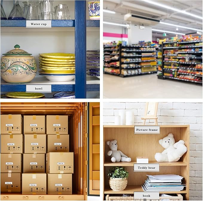 100-Pack 4" x 1" Shelf Tag Label Holders Adhesive Clear Shelf Tag Index Card - Image 8