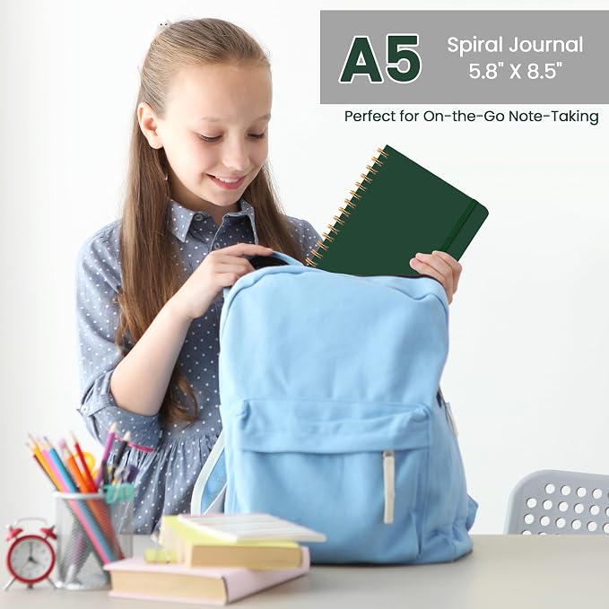 CICPAP Lined Spiral Journal Notebook, A5 College Ruled Notebook - Image 6