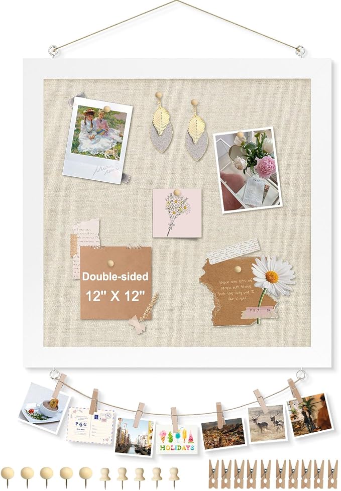 Double-Sided Small Wood Framed Cork Board by AMUSIGHT
