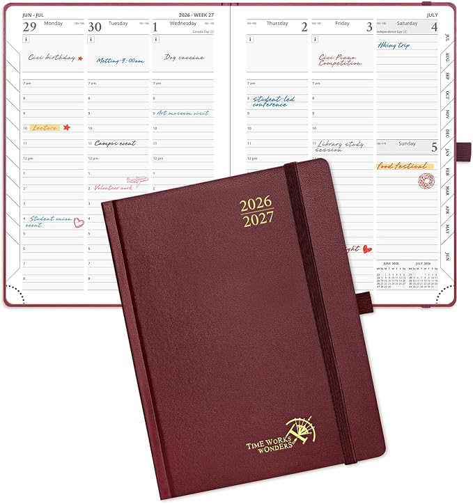 POPRUN 2026-2027 Academic Planner, 6.5" x 8.75", Weekly and Monthly Calendar by POPRUN