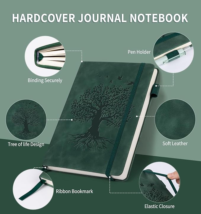 Lined Journal Notebook for Women Men, A5 Hardcover Leather Journals for Writing - Image 2