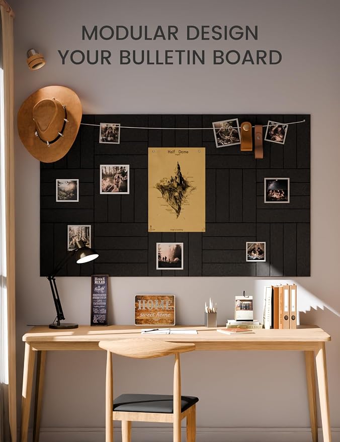 Fluxynara Felt Bulletin Board Tiles Large 36" x 24" Cork Board Alternative-6 - Image 5