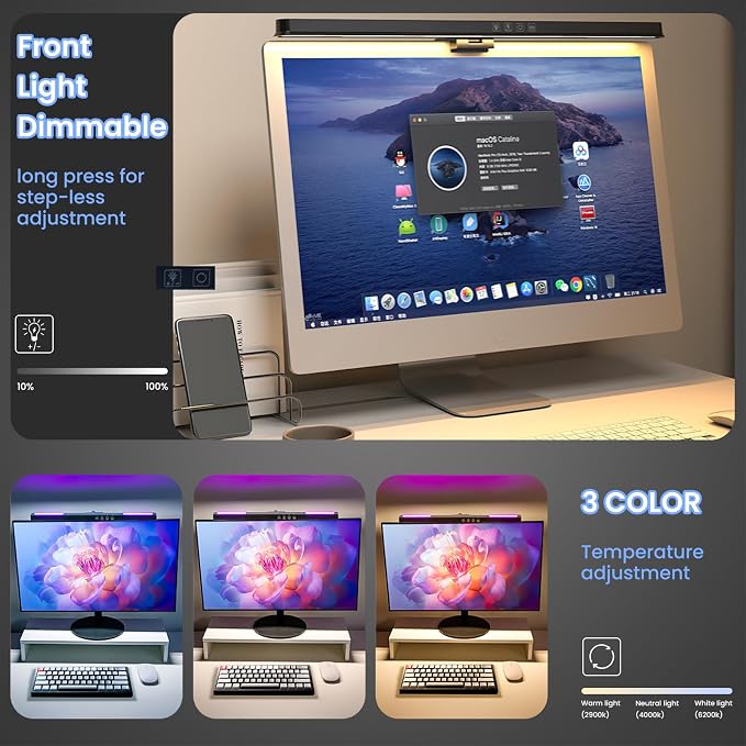 HomeBeyond Monitor Light Bar, USB LED Task Lamp - Image 3
