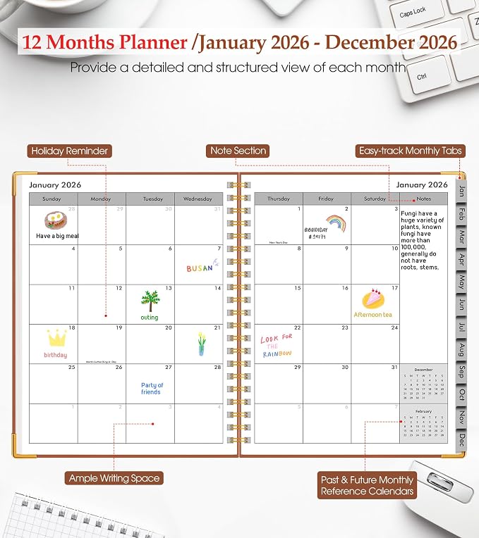 2026 Planner, Weekly and Monthly Calendar Planner from January 2026 - Image 2