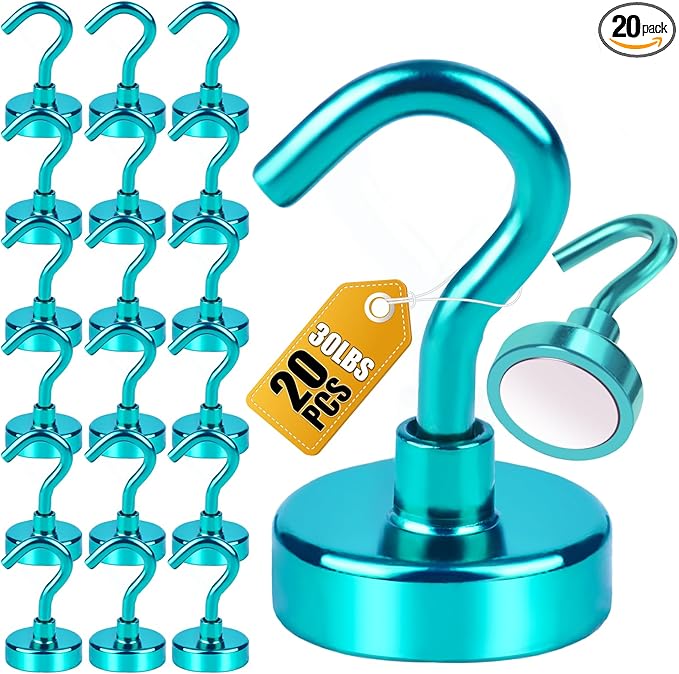 DIYMAG Magnetic Hooks, 30Lbs Strong Heavy Duty Cruise Magnet S-Hooks by DIYMAG