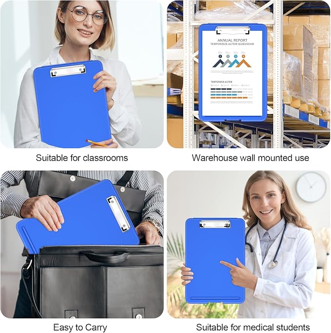 Hongri Clipboard with Storage, 8.5 x 11 Clip Board Foldable, Dark Blue | Bottom - Image 7