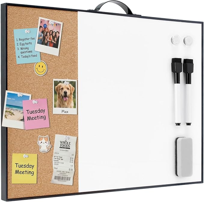 Small Cork Board Whiteboard Combo by TSJOFFICE-WipeCleanThinkGreenWorkSmart
