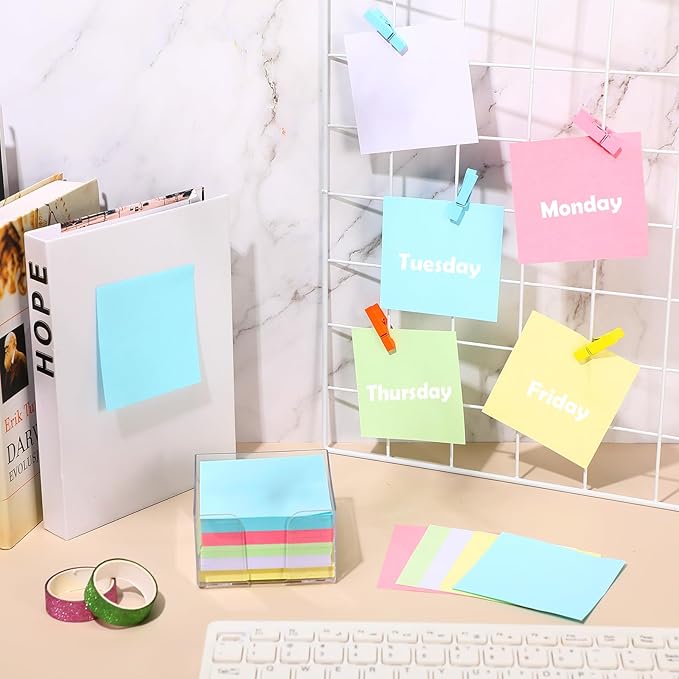 Resurhang 1000 Pieces Small Note Pad 3.4 Inch x 3.4 Inch Square Memo Cube - Image 4