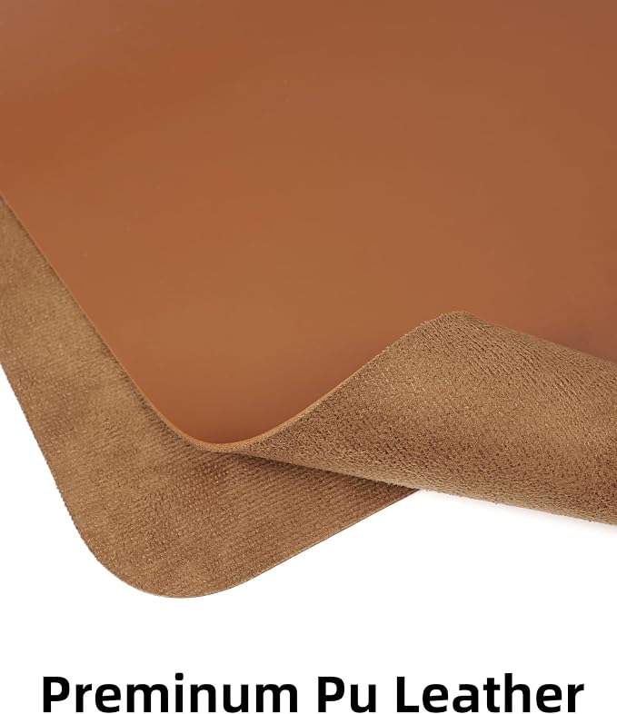 Leather Desk Pad Protector, Mouse Pad, Office Desk Mat, Non-Slip PU Leather - Image 2