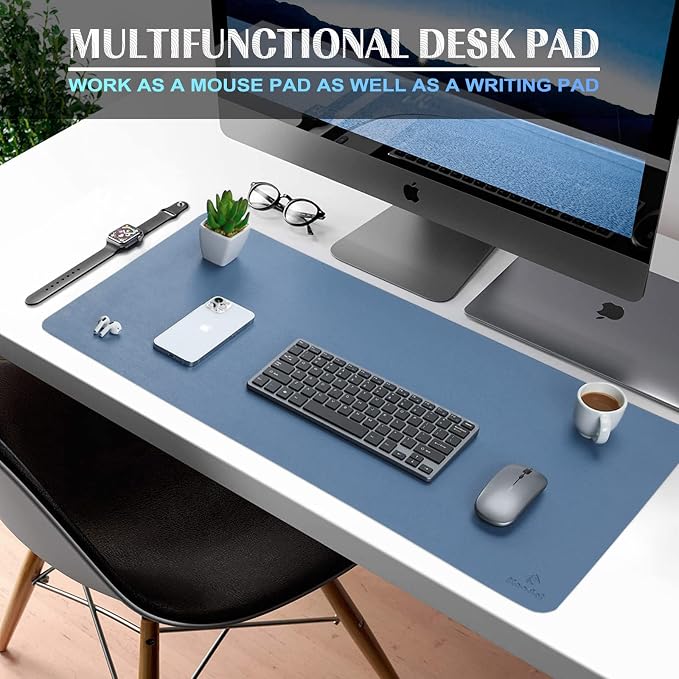 K KNODEL Large Office Leather Desk Mat, Mouse and Keyboard Pad, Computer and - Image 2