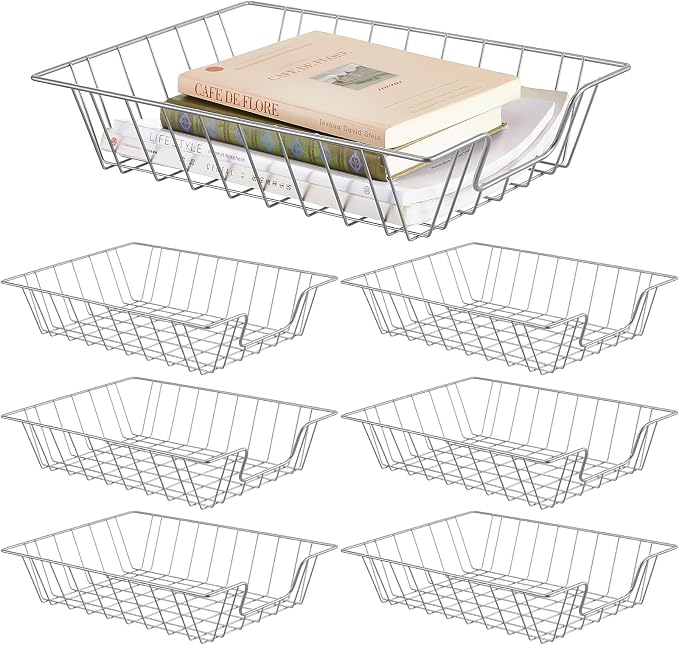 Yeaqee 6 Pcs Letter Tray Wire Paper Trays Stackable File Desk Organizer Metal by Yeaqee