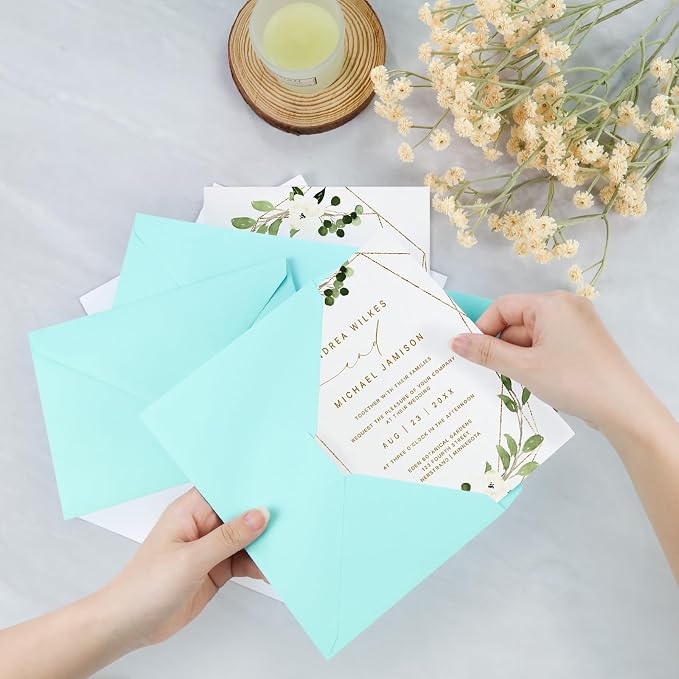 50 Pack A7 Envelopes, Light Blue Greeting Card Envelopes Self Seal, 5.24 x 7.24 - Image 5