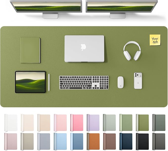 YSAGi Leather Desk Pad Protector, Office Desk Mat, Large Mouse Pad, Non-Slip PU by YSAGi