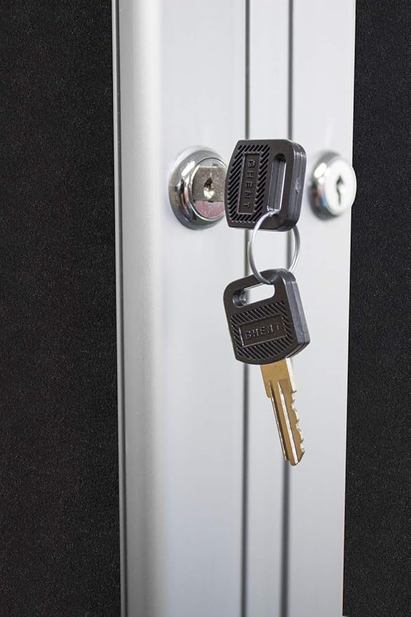 Ghent 36"x72" 3-Door Outdoor Enclosed Vinyl Bulletin Board, Shatter Resistant, with Lock, Satin Aluminum Frame - Ebony (PA33672VX-183), Made in the USA-DeskLoop Office