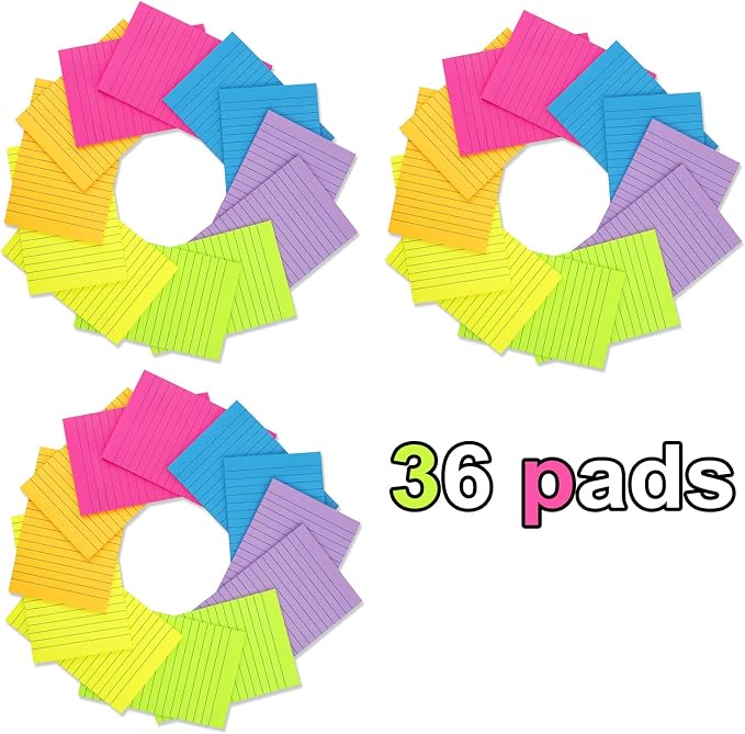 Lined Sticky Notes 4x6 in, Large Notepads - Image 4