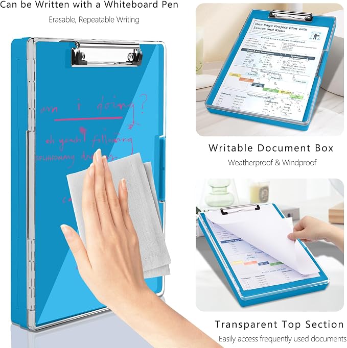 SFLHHDM Clipboard with Storage, Heavy Duty Clip Boards 8.5x11 with 2 Storage - Image 5