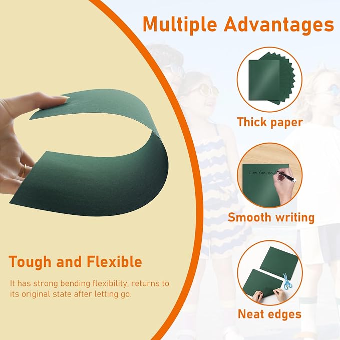 28 Sheets Dark Green Shimmer Cardstock 8.5 x 11 Craft Paper, 92lb Heavyweight - Image 3