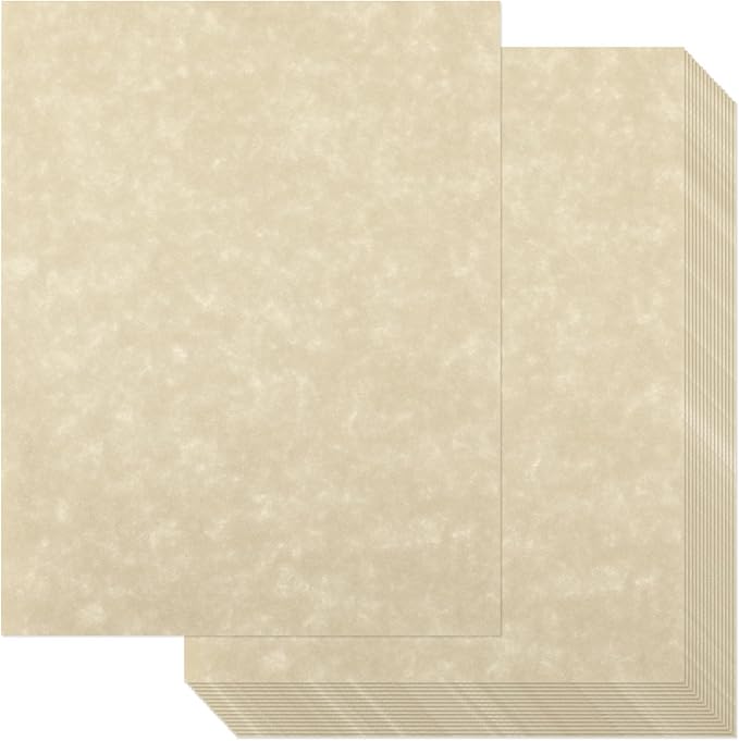 Epakh 200 Pcs Old Age Parchment Paper 8.5 x 11 Inch Standard Letter Vintage Colored Old Parchment Semblance Double Side Printing Paper (Fragrant Wood)-DeskLoop Office