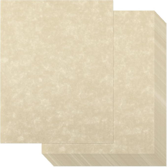 Epakh 200 Pcs Old Age Parchment Paper 8.5 x 11 Inch Standard Letter Vintage Colored Old Parchment Semblance Double Side Printing Paper (Fragrant Wood)-DeskLoop Office