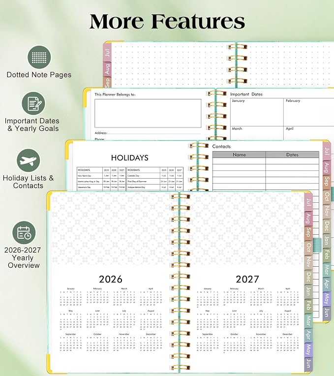 Academic Planner 2026-2027, Hardcover Weekly and Monthly Calendar Planner from - Image 5