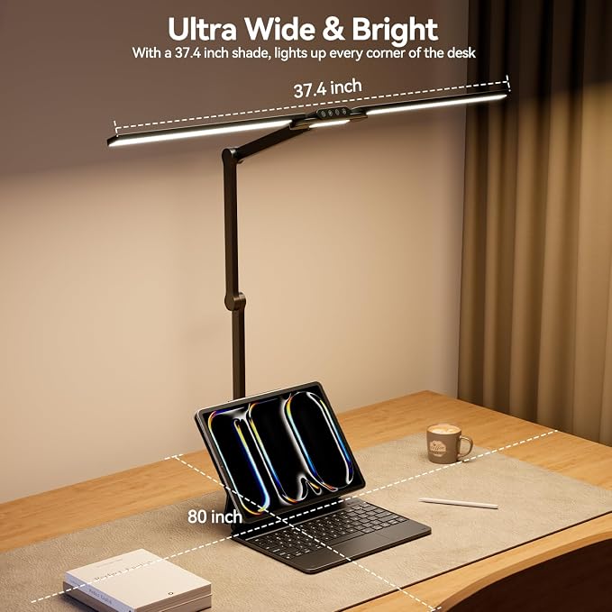 LED Architect Desk Lamp with Clamp - 24W Ultra Bright Adjustable Swing Arm Light - Image 7