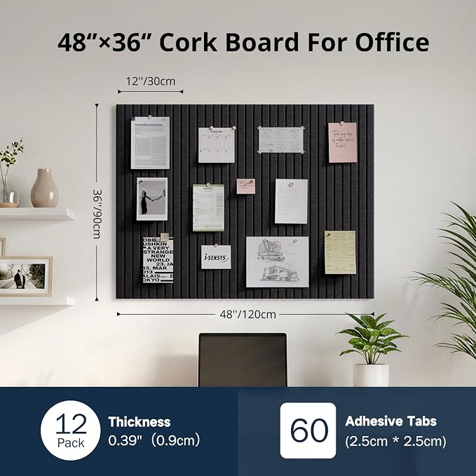 Felt Bulletin Board 48"×36" Cork Board - Image 2