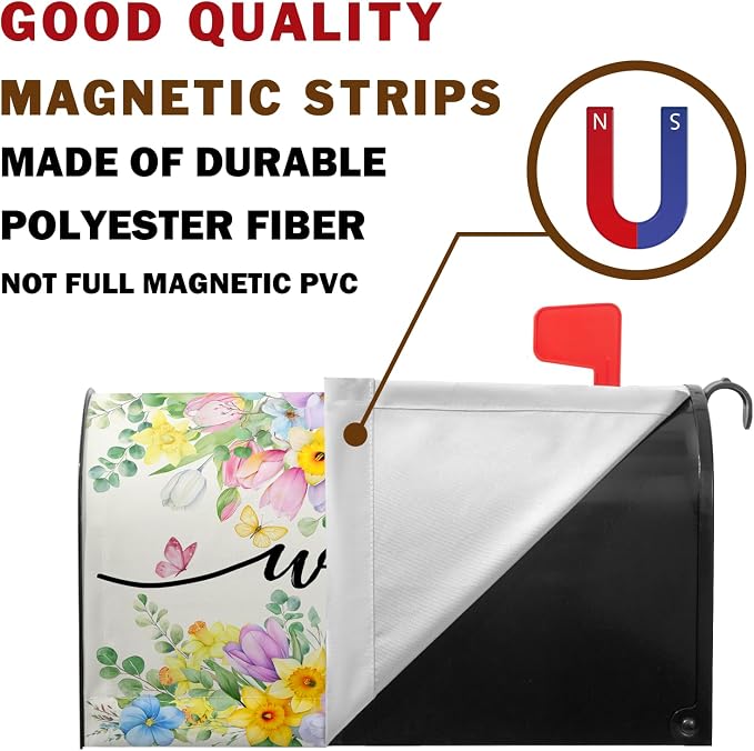 Spring Summer Welcome Mailbox Cover Magnetic Standard Size Spring Floral - Image 3