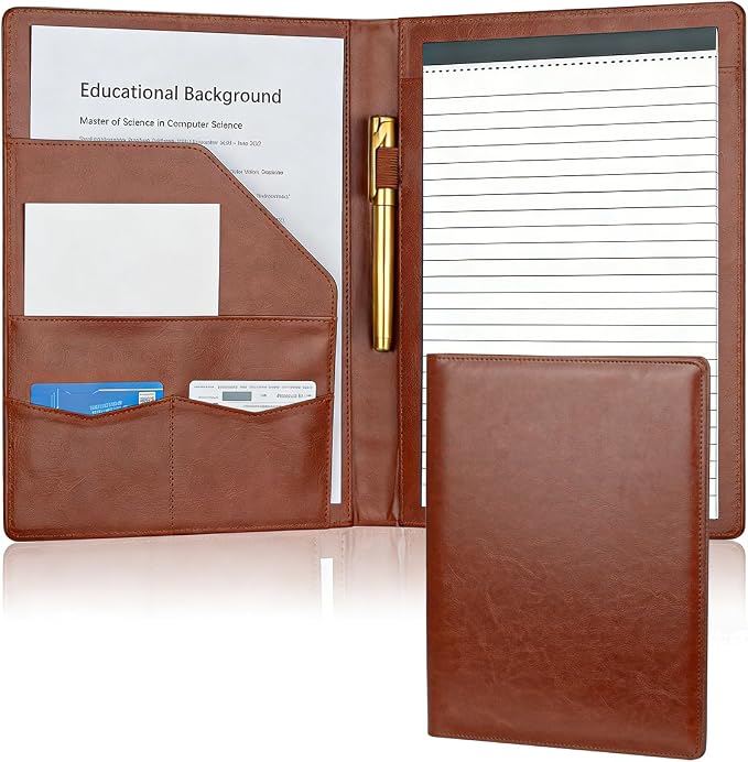 Padfolio Portfolio Binder, Faux Leather Folder, Resume Interview Legal Document - Image 8
