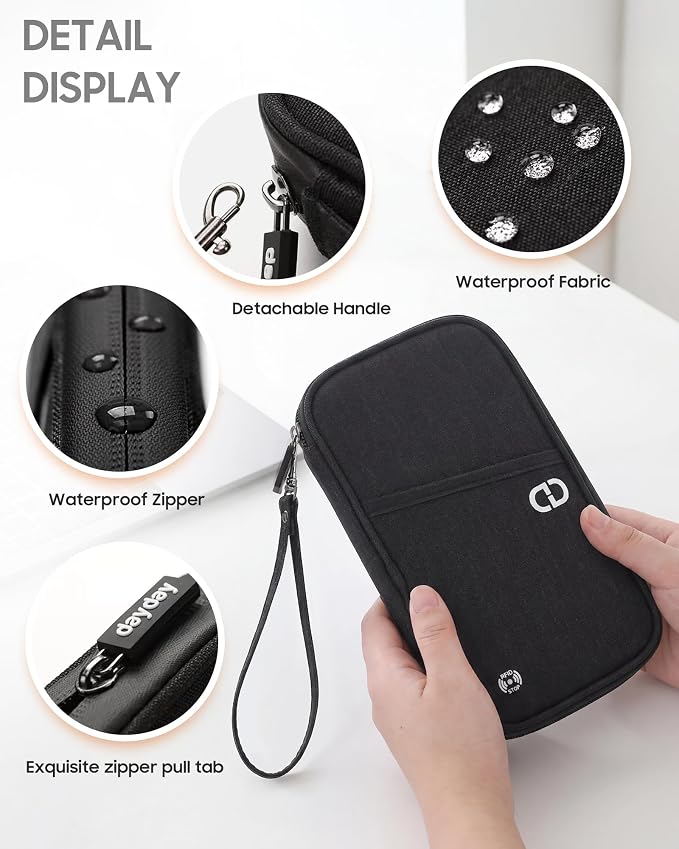 Family Passport Holder Organizer, RFID Blocking Travel Document Case, - Image 5