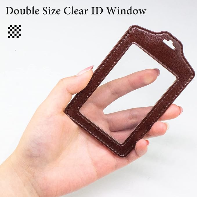 Teskyer 2 Pack Double Sided Clear Badge Holder - Image 2