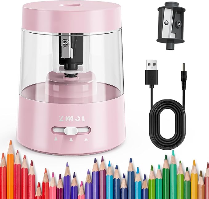 ZMOL Electric Pencil Sharpener, Portable Small Battery Powered Pencil Sharpeners by ZMOL