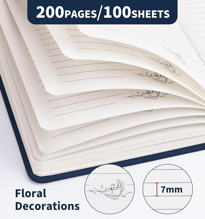 Lined Journal Notebook for Women Men, A5 Hardcover Leather Journals for Writing - Image 3
