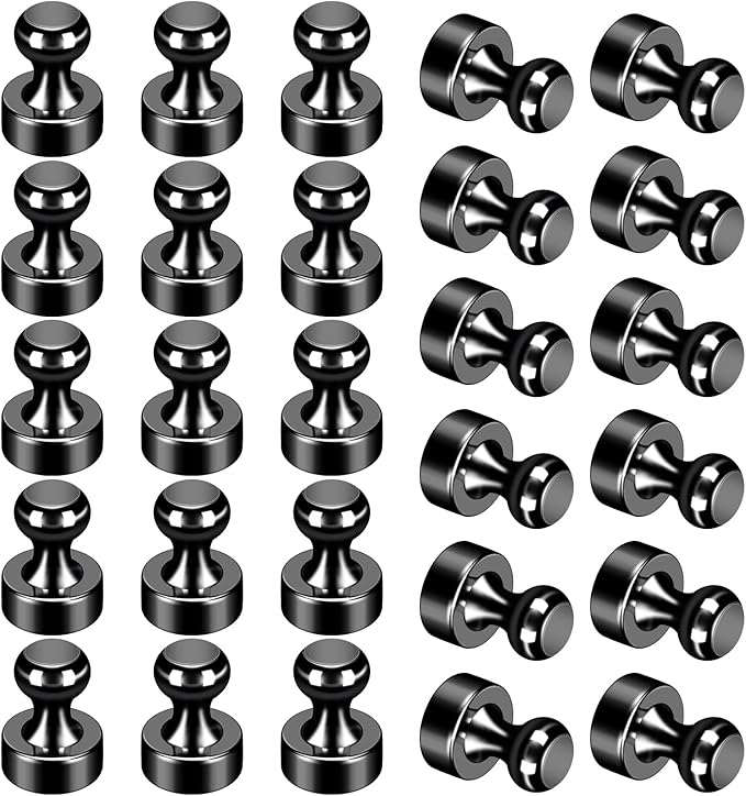 24Pack Black Fridge Magnet Refrigerator Magnets Strong Magnets for Whiteboard Lockers Fridge Office Classroom Kitchen Home Adults-DeskLoop Office