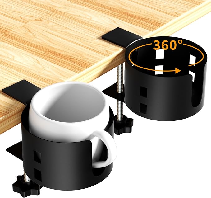 2 Pack Large Desk Cup Holder, OOKUU Anti-Spill Cup Holder by OOKUU