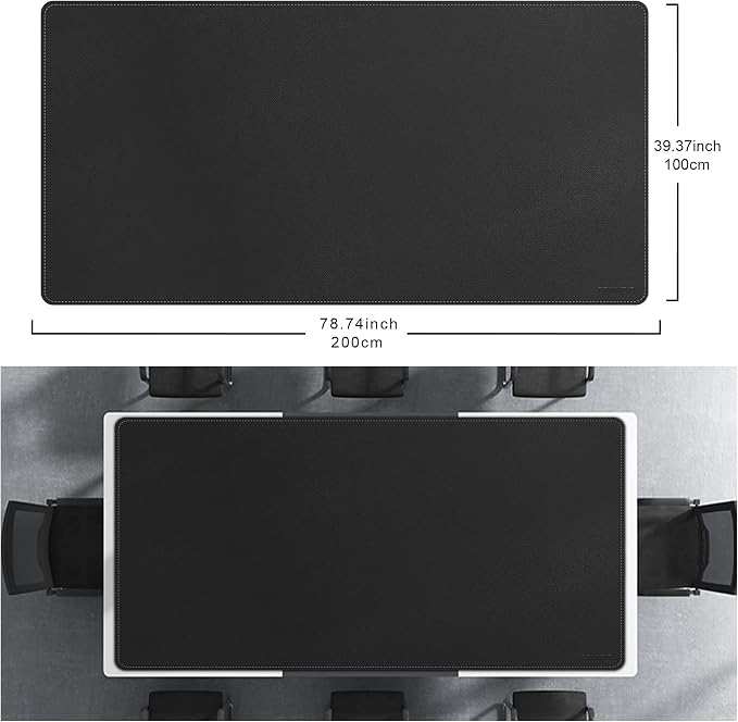 CENNBIE MAX200 78.7" x 39.4" Leather Desk Mat Protector, Extra Large Leather - Image 2