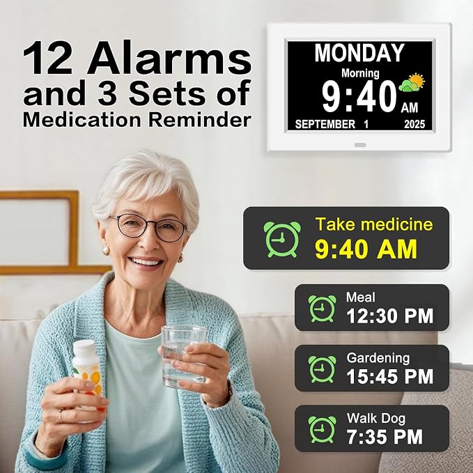8‘’ Digital Calendar Day Clock, Gifts - Image 5