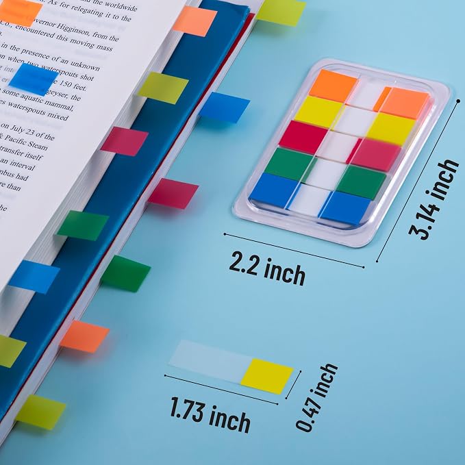 Golcellia 300 Pcs Sticky Tabs Bible Tabs, Writable Repositionable Book Tabs - Image 2