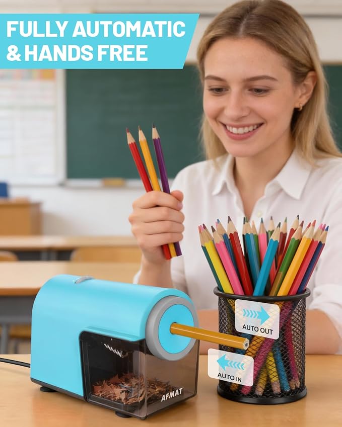 AFMAT Electric Pencil Sharpener, Fully Automatic Pencil Sharpener - Image 2