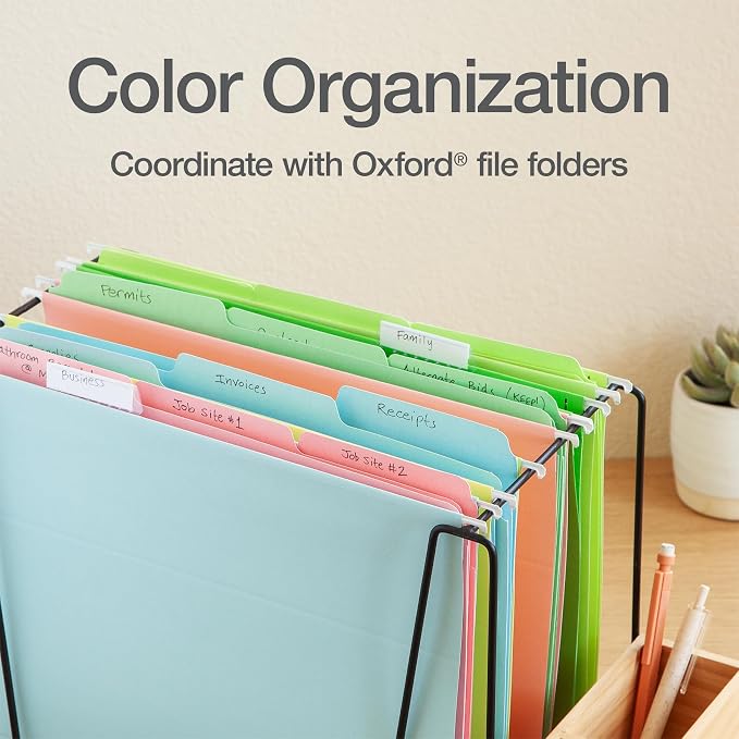 Oxford Hanging File Folders, 25 Pack, Letter Size, 5 Pastel Colors, 5 Tab - Image 6