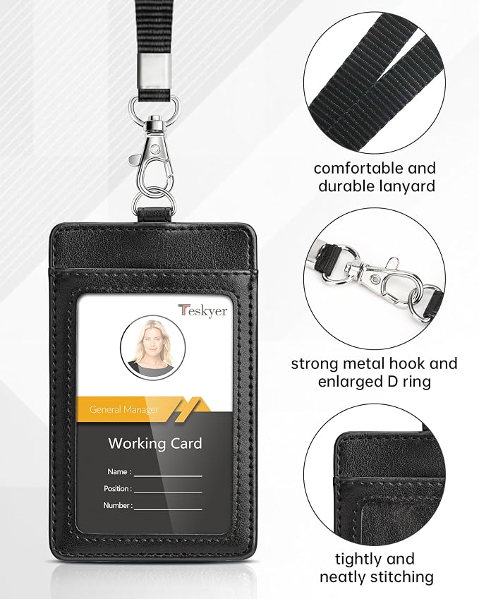 Teskyer Leather ID Badge Holder - Image 5