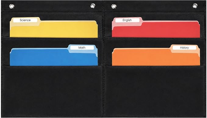 Essex Wares - 4 Pocket File Pocket Chart, and More - Wall Folder Organizer - 4 by EssexWares