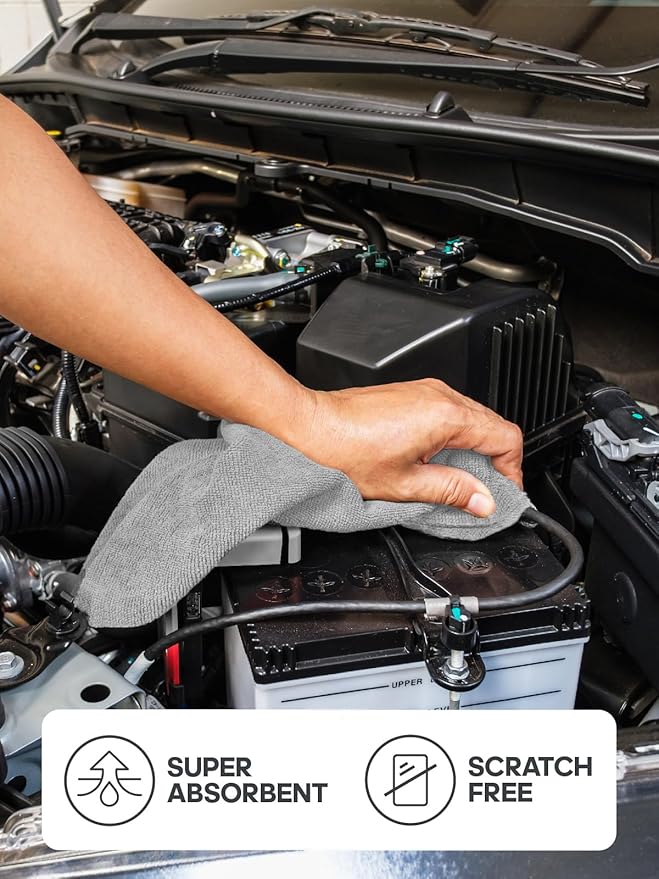 Fantasticlean Microfiber Cleaning Cloth Roll -40 Pack, Tear Away Microfiber Towels, 12" x 12", Reusable, Washable, Scratch Free, Ultra Absorbent Dish Rags for Car, Home, Garage or Shop (Grey)-DeskLoop Office
