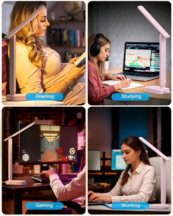 One Beat Small LED Desk Lamp Power Strip 5ft Extension Cord - Image 7