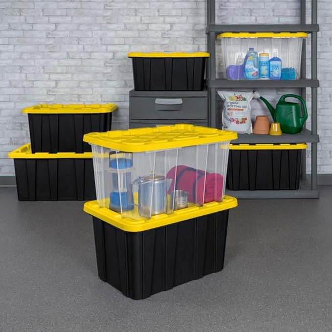 Sterilite 4-Pack 27 Gallon Industrial Storage Tote, Heavy-Duty Plastic Bins - Image 8