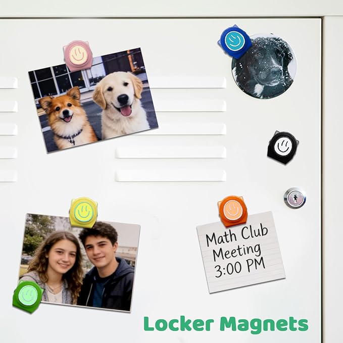 8 PCS Magnetic Clips Cute Fridge Magnets Colorful Happy Smiley Face - Image 5