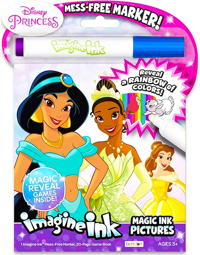 Disney Princess 24 Page Imagine Ink Magic Ink Pictures by Disney