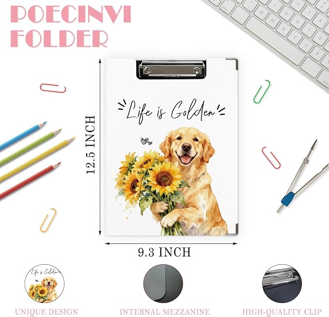 Golden Retriever Clipboard, Sunflower Dog Clipboard - Image 2