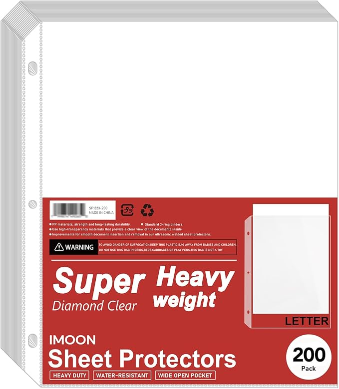 Super Heavyweight 3-Hole Letter Size Sheet Protectors by Unknown